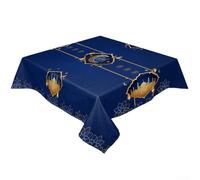 Mantel Eid Mubarak para decoración de comedor, cubierta de poliéster impermeable para decoración del hogar (K)