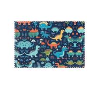 Mantel Individual Aislante de 30 x 45 cm con Estampado de Dinosaurios, Grueso y Resistente al Calor, Apto para cocinas y mesas de Banquetes.