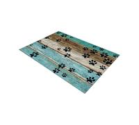 Mantel individual antideslizante con diseño de huellas de animales de grano de madera para mascotas