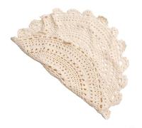 Mantel individual de algodón hecho a mano con encaje de ganchillo para mesa de comedor, color beige, redondo, hueco, retro, pastoral, lavable a máquina, 13 o 25 o 35 o 45 cm de diámetro (45 cm)