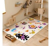 Mantel individual de gato a prueba de polvo con estampado colorido, impermeable, resistente a la orina y antideslizante, para perros, alfombra de piel sintética, alfombra de área para mascotas, tapete