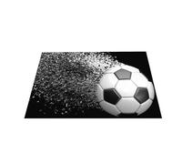 Mantel Individual de Lino y algodón con Estampado de balones de fútbol y Campos de fútbol, Aislante térmico para Cocina y Comedor.,Estilo 2,2 Piezas - 30 x 40 cm