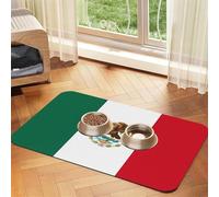 Mantel individual de piel absorbente con diseño de bandera de México para mascotas, 40 x 60 cm, bonito diseño para gatos y perros, almacenamiento portátil