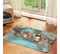 Mantel individual de piel absorbente de 30 x 45 cm, diseño de mapa del mundo de dibujos animados, tapete portátil para cuenco de gato y perro