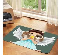 Mantel individual de piel absorbente para mascotas con bonito ángel pequeño de 40 x 60 cm, bonito diseño para gatos y perros, almacenamiento portátil