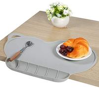 Mantel Individual de Silicona, BETOY mantel individual antideslizante seguro lavable silicona vajilla estera mantel mantel individual (Gris)