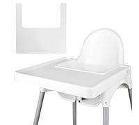 Mantel individual de silla alta, duradero de silicona, limpio e higiénico, adecuado para IKEA Antilop Highchai, para niños pequeños y bebés (blanco)