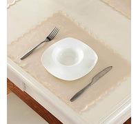 Mantel Individual de Tela Estilo Europeo con Almohadilla Aislante a Prueba Aceite, Color Rosa, 30 x 45 cm(Champagne,30 * 45cm placemat (Two Packs))