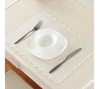 Mantel Individual de Tela Estilo Europeo con Almohadilla Aislante a Prueba Aceite, Color Rosa, 30 x 45 cm(Shell Off White,30 * 45cm placemat (Two Packs))