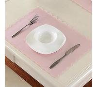 Mantel Individual de Tela Estilo Europeo con Almohadilla Aislante a Prueba Aceite, Color Rosa, 30 x 45 cm(Pink,30 * 45cm placemat (4 Pieces))
