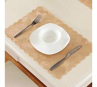 Mantel Individual de Tela Estilo Europeo con Almohadilla Aislante a Prueba Aceite, Color Rosa, 30 x 45 cm(Peony Light Yellow,30 * 45cm placemat (Two Packs))