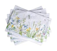 Mantel individual de tela Maison d' Hermine 100 % algod?n, juego de 4 manteles individuales decorativos lavables, manteles individuales para mesa, com