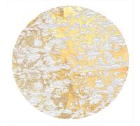 Mantel individual desechable redondo de oro rosa. Estera de malla fina con metal brillante y color dorado. Decoración para la mesa del comedor.