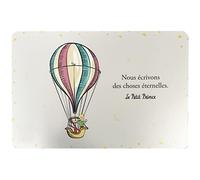 Mantel individual El Principito en su globo aerostático - Fondo Blanco con estrellas Todo Alrededor