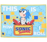 Mantel Individual Infantil de Tela para Sonic Fan - Azul - 40x30 cm - Toalla Servilleta Escolar para Almuerzo y Guardería, Ideal para Niños de 2 a 6 Años