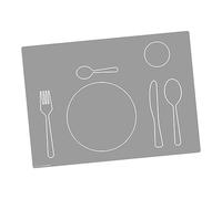 Mantel individual lavable Montessori para niños y niñas, 44 x 32 cm, de vinilo de alta calidad (gris)