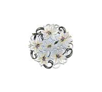 Mantel individual o tapete de Pascua de Doily Boutique con flores de lirio blanco, tama o 15 pulgadas