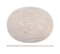 Mantel Individual Ovalado de Ratán Blanco H&H - 45 x 35 cm - Salvamanteles Natural y Elegante - Diseño Ovalado Decorativo - Ideal para Mesa de Comedor o Terraza
