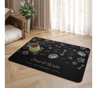 Mantel Individual para Comedero de Mascotas,Pet Feeding con Base de Goma Impermeable,Antideslizante,Antimanchas y de Secado Rápido Pet Placemat para Perros y Gatos (Negro,60x90 cm)