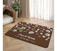 Mantel Individual para Comedero de Mascotas,Pet Feeding con Base de Goma Impermeable,Antideslizante,Antimanchas y de Secado Rápido Pet Placemat para Perros y Gatos (Marrón,30x50 cm)