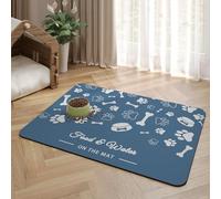 Mantel Individual para Comedero de Mascotas,Pet Feeding con Base de Goma Impermeable,Antideslizante,Antimanchas y de Secado Rápido Pet Placemat para Perros y Gatos (Azul,30x50 cm)
