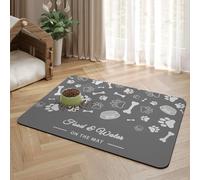Mantel Individual para Comedero de Mascotas,Pet Feeding con Base de Goma Impermeable,Antideslizante,Antimanchas y de Secado Rápido Pet Placemat para Perros y Gatos (Gris,30x40 cm)
