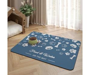 Mantel Individual para Comedero de Mascotas,Pet Feeding con Base de Goma Impermeable,Antideslizante,Antimanchas y de Secado Rápido Pet Placemat para Perros y Gatos (Azul,30x40 cm)