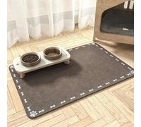 Mantel Individual para Mascotas,Absorbente para Cuenco de Comida para Perros,Tapete para Comida para Gatos,Placemat para Comida Bebida de Cat Dog,Pet Feeder Pads (Café,50x80 cm)