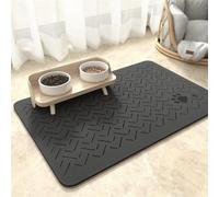 Mantel Individual para Mascotas,Absorbente para Cuenco de Comida para Perros,Tapete para Comida para Gatos,Placemat para Comida Bebida de Cat Dog,Pet Feeder Pads (Gris Oscuro,50x80 cm)