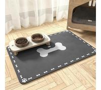 Mantel Individual para Mascotas,Absorbente para Cuenco de Comida para Perros,Tapete para Comida para Gatos,Placemat para Comida Bebida de Cat Dog,Pet Feeder Pads (Gris,60x90 cm)