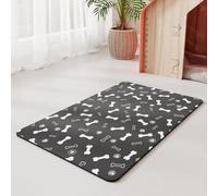 Mantel Individual para Mascotas,Alfombrilla para Comedero de Perros Gatos,Sin Manchas Secado Rápido Absorbente Antideslizante Alfombra de Baño con Base de Goma Pet Placemat (Gris Oscuro,50x80 cm)