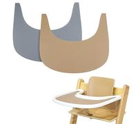 Mantel individual para silla alta, 2 piezas de silicona duradera para silla alta, para accesorios de silla alta Tripp Trapp, adecuado bandeja de silla alta para Tripp Trapp (gris/caqui)