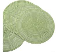 Mantel individual redondo de 38 cm para mesas de comedor, aislante del calor, protector de estilo rústico para uso doméstico y comercial (A-38 cm (6 piezas)