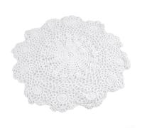 Mantel individual redondo de encaje de ganchillo de algodón para comedor, cocina, decoración de flores, posavasos hechos a mano, tapete decorativo de estilo vintage, accesorios para el hogar, 35-40 cm