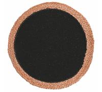 Mantel Individual Redondo Negro de algodón, Caldo de Yute Ø 38 cm, Natural