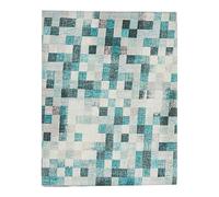 BigBuy Home Mantel Azul Cuadrados Loneta (140 x 180 cm)