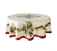 Mantel navide o de Benson Mills con estampado de tela, ideal para fiestas de invierno y Navidad (cintas navide as redondas de 180 cm)