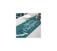 Mantel navide?o, mantel navide?o, adornos navide?os de lino y algod?n, mantel navide?o, ciervo navide?o verde 1 pieza verde