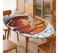 Mantel ovalado de baloncesto ajustable para pared, protector de mesa con borde elástico, resistente al agua, para comedor, boda, fiesta, 52 x 76 pulgadas