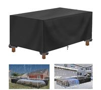 Mantel para mesa de exterior de 230 x 190 x 70 cm, tela Oxford 600D impermeable, protección resistente para muebles de jardín y mesas de comedor, negro y resistente a los rayos UV
