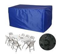 Mantel para mesa de exterior, impermeable, 120 x 120 x 74 cm, rectangular, tela Oxford 420D, resistente al viento, protección UV, color azul, para muebles de jardín, protector de mesa para exteriores
