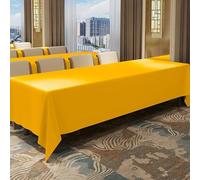 Mantel Personalizable Impermeable - Manteles de Mesa Poliéster Cuadrado/Rectangular para Hoteles de Lujo, Restaurantes & Salas de Conferencias, Lavable y Antimanchas(Golden yellow,130x260 cm)