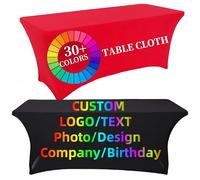 Mantel personalizado con logotipo de negocios, camino de mesa personalizado y mantel para ferias, eventos y marca comercial, mantel rectangular con logotipo impreso (1,2 m, 1,5 m, 1,8 m, 2,4 m)