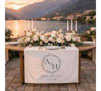 Mantel Personalizado para Mesa De Boda, Letrero Personalizado para Mesa Principal con Los Nombres del Novio Y La Novia, Mantel para Mesa De Los Novios, Decoración para Boda con Apellidos