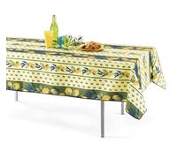 Mantel Provenzal rectangular antimanchas, 150 x 240 cm, color verde y 100% poliéster