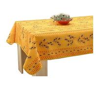 Mantel Provenzal rectangular antimanchas Olivou 100% poliéster, amarillo, 150 x 300 cm