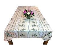 Mantel Provenzal rectangular antimanchas Olivou 100% poliéster, beige, verde, 150 x 240 cm