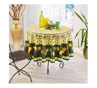 Mantel Provenzal, rectangular o redondo, antimanchas, 100% poliéster, color limón (180 cm)