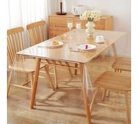 Mantel PVC Transparente,140x180 cm Protector de Mesa Transparente,Hule Transparente Mesa Rectangular,Impermeable y Resistente al Aceite,Mantel Plastico Transparent para Cocinas,Restaurantes,Cafeterías