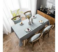 Mantel rectangular 110 x 350 cm, lino de algodón lavable, impermeable, resistente a las manchas, diseño, ideal para decoración de comedor y cocina, color liso elegante